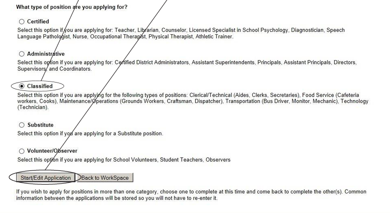 select classified then start-edit application button