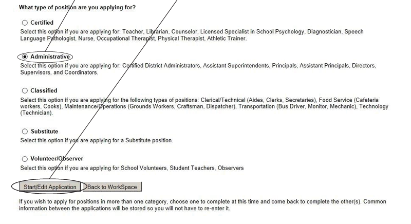 select administrative option then start-edit application button