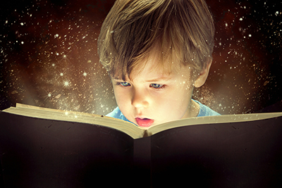 Child enjoying a special book